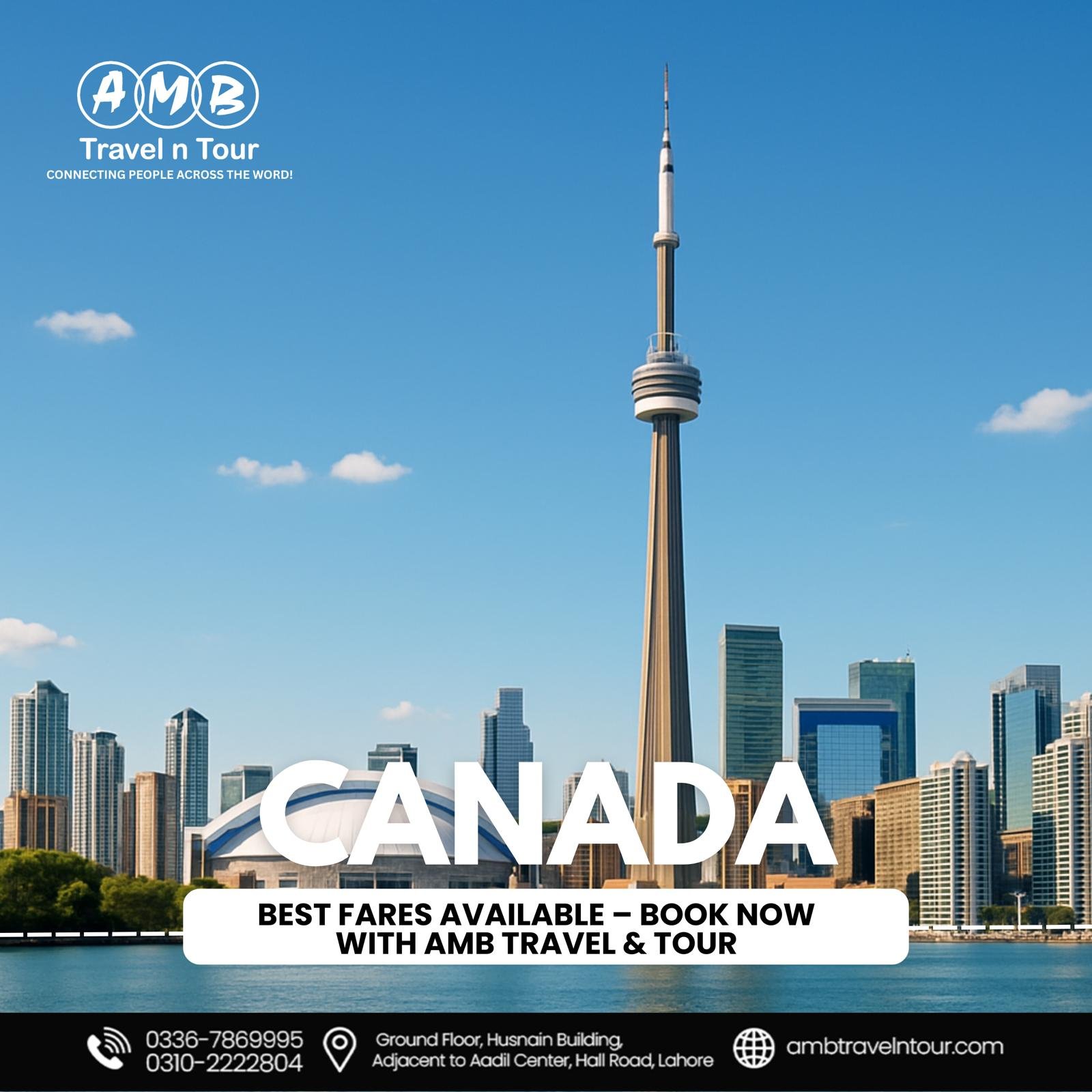 Canada airfare poster from AMB Travel n Tour
