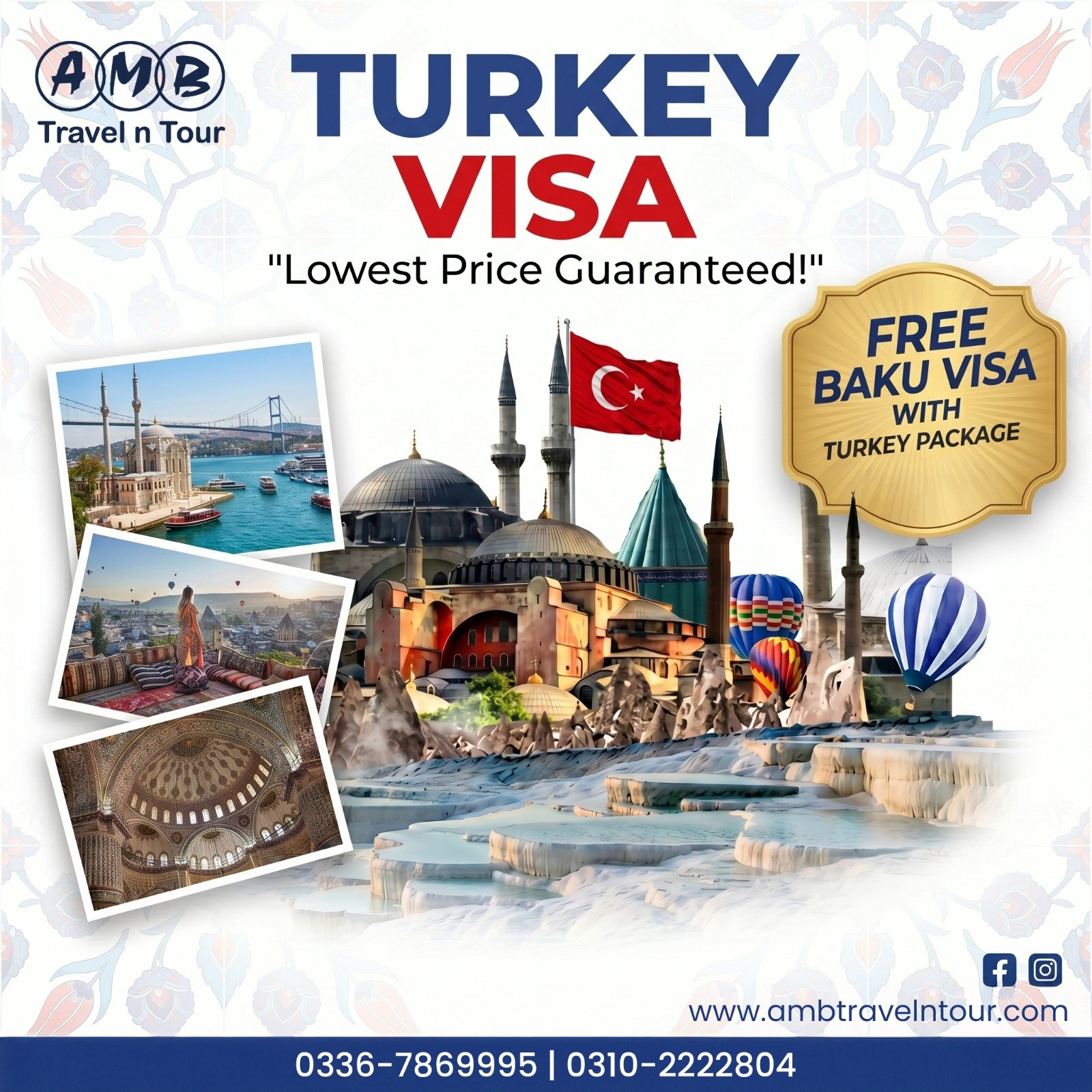 Turkey visa and package poster from AMB Travel n Tour