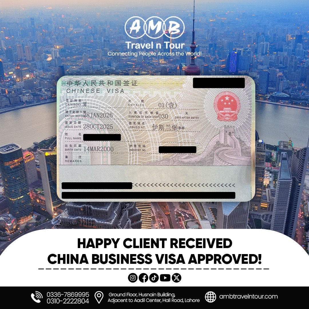 China business visa approval published by AMB Travel n Tour