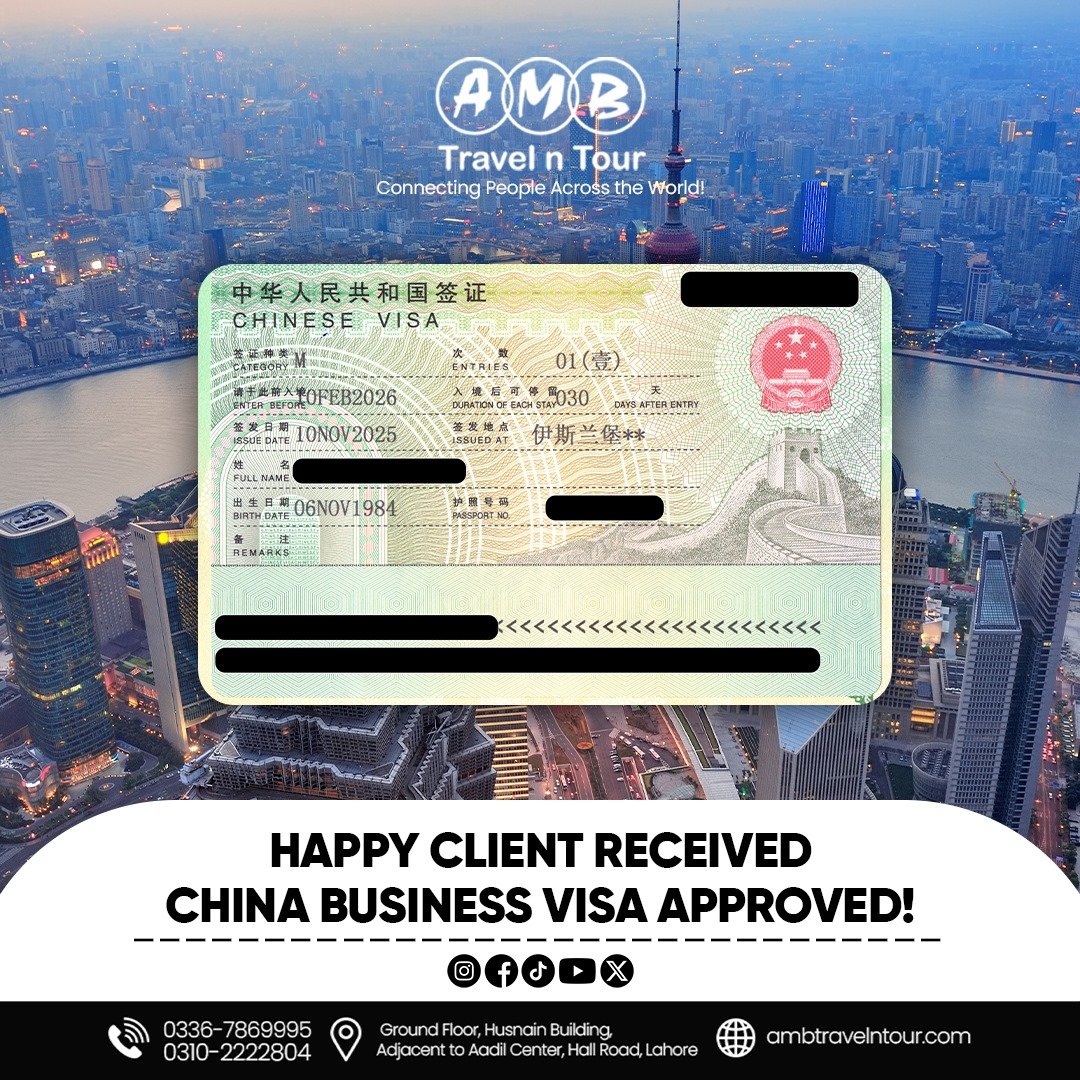 China business visa approval published by AMB Travel n Tour