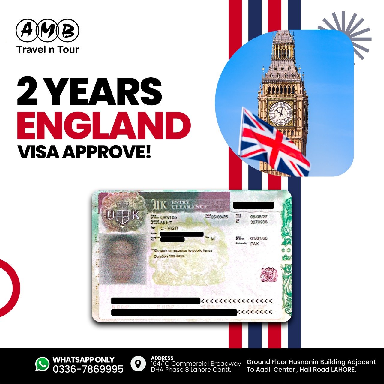 United Kingdom two-year visit visa approval published by AMB Travel n Tour