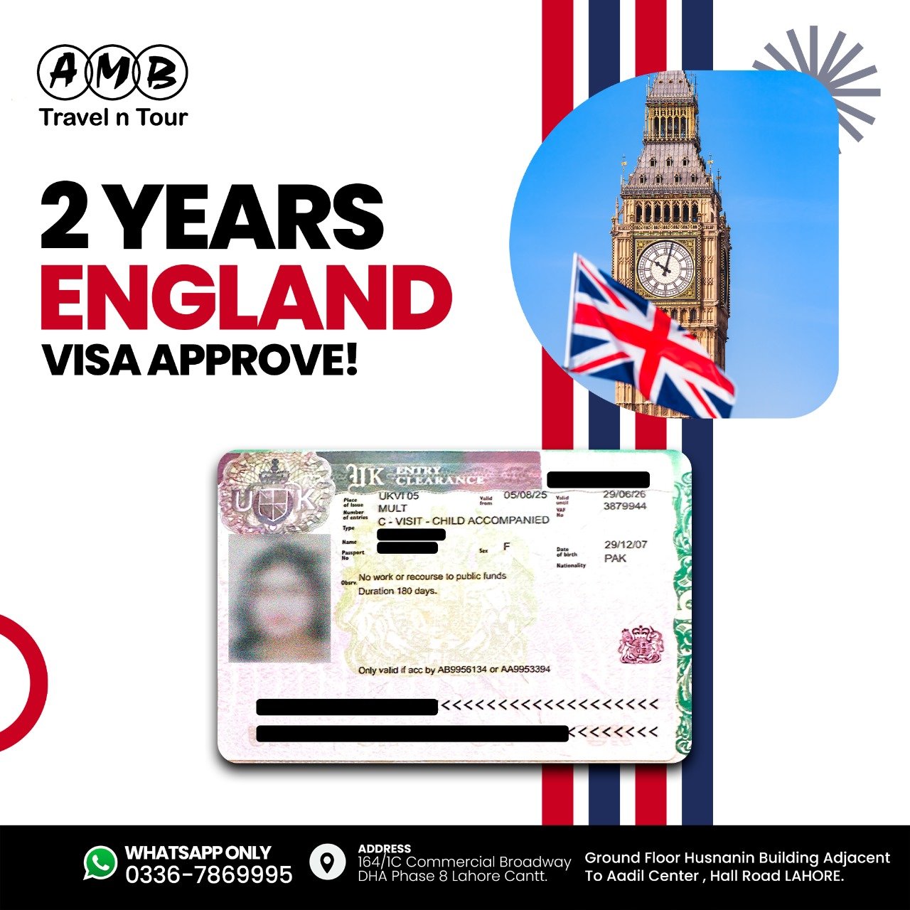 United Kingdom two-year visit visa approval for an accompanied child, published by AMB Travel n Tour
