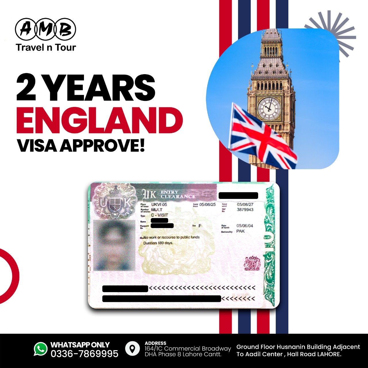 United Kingdom two-year visit visa approval published by AMB Travel n Tour