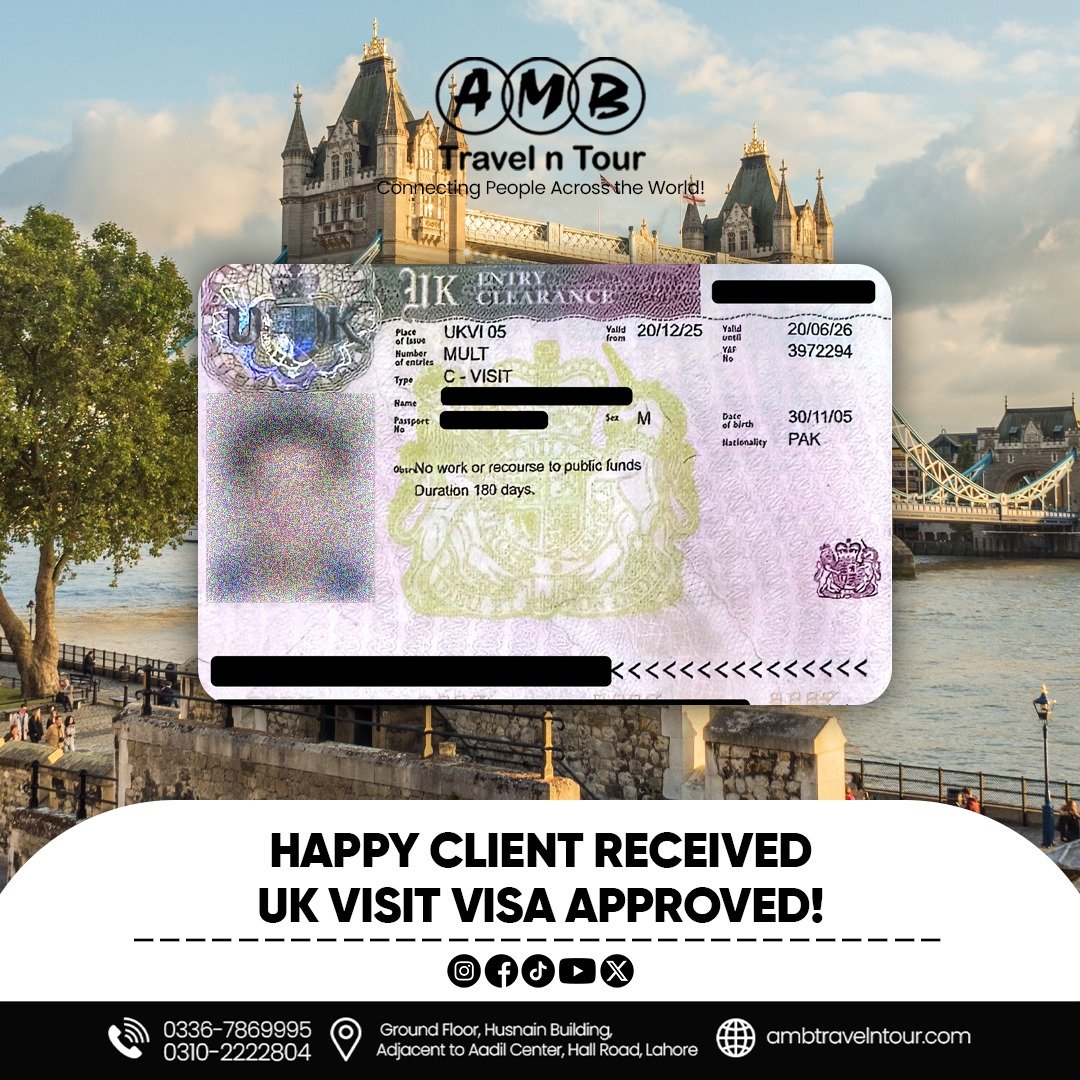 United Kingdom visit visa approval published by AMB Travel n Tour