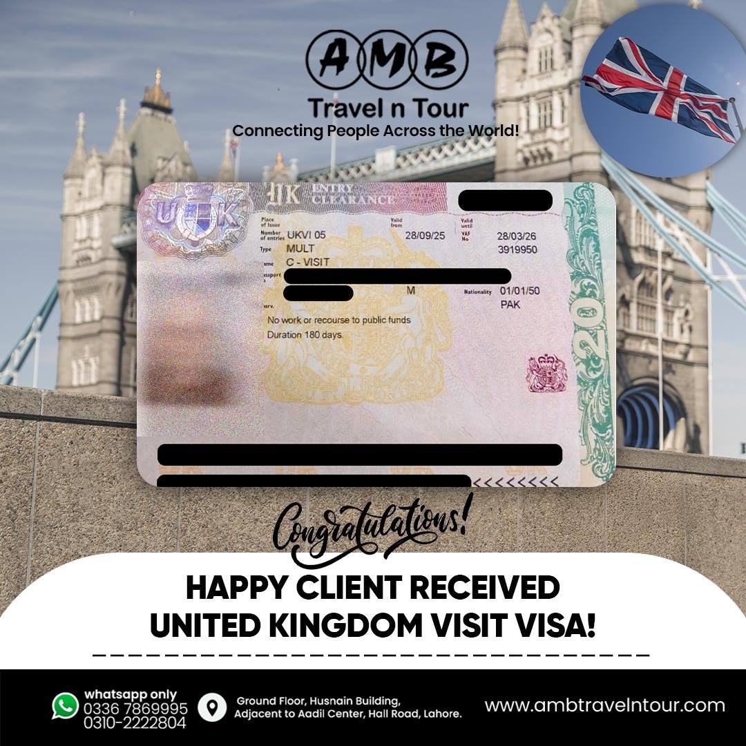 United Kingdom visit visa approval published by AMB Travel n Tour