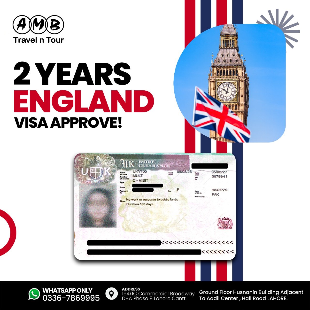 United Kingdom two-year visit visa approval published by AMB Travel n Tour