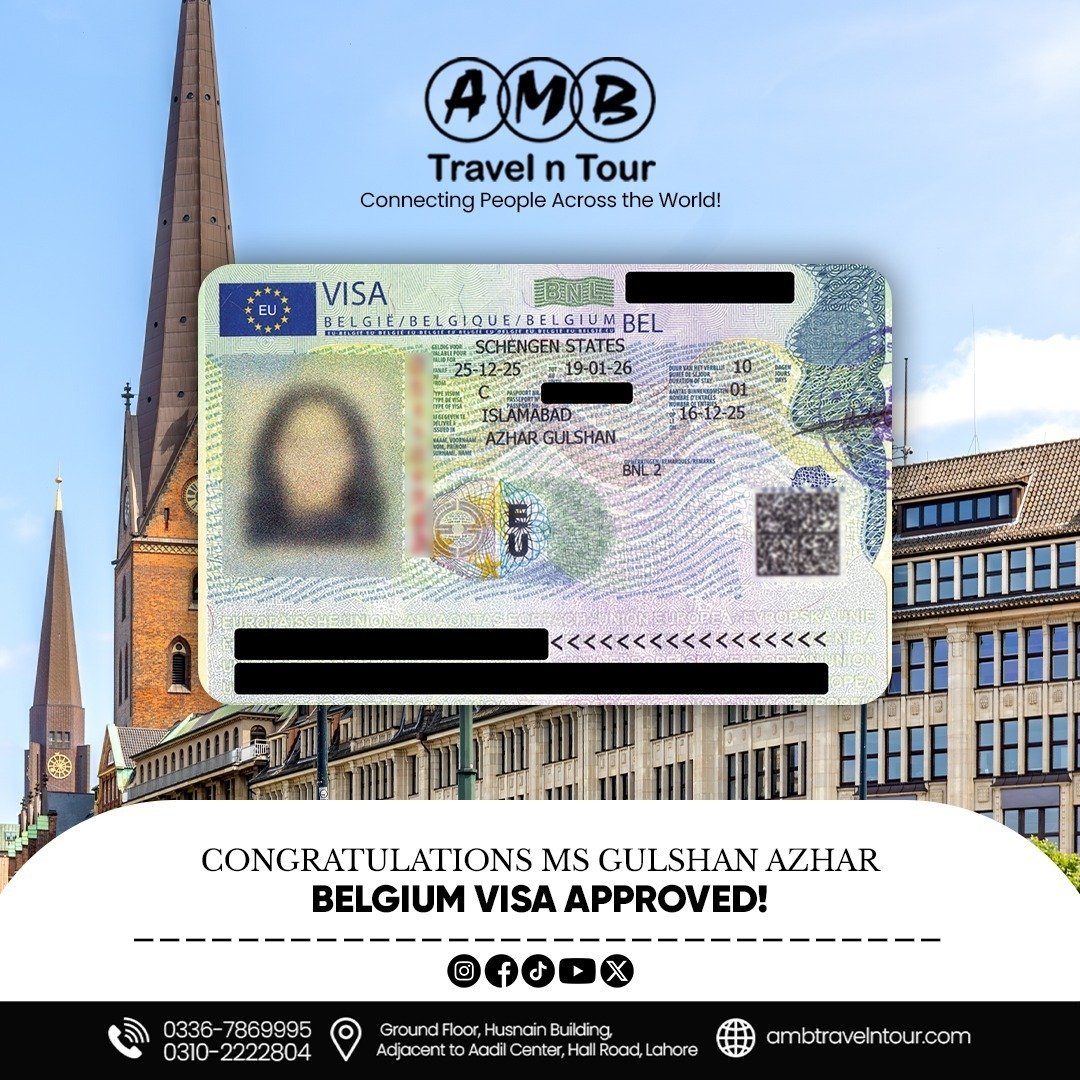 Belgium Schengen visit visa approval published by AMB Travel n Tour