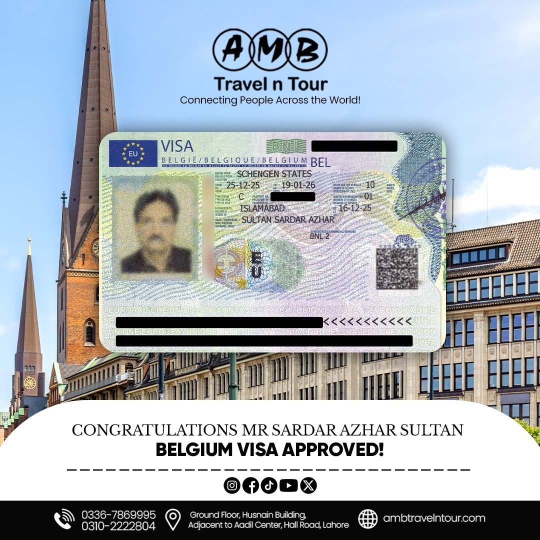 Belgium Schengen visit visa approval published by AMB Travel n Tour