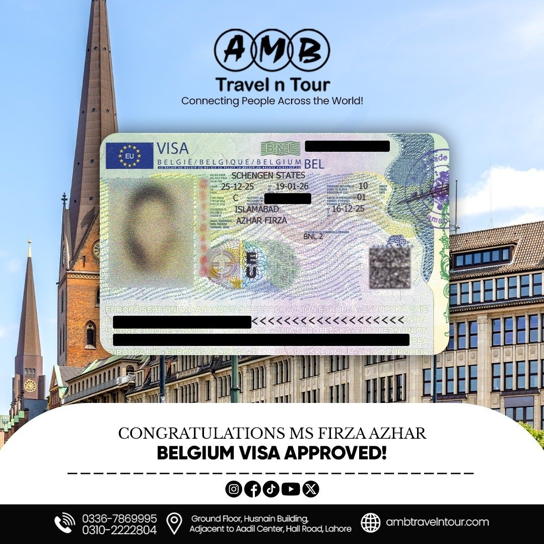 Belgium Schengen visit visa approval published by AMB Travel n Tour